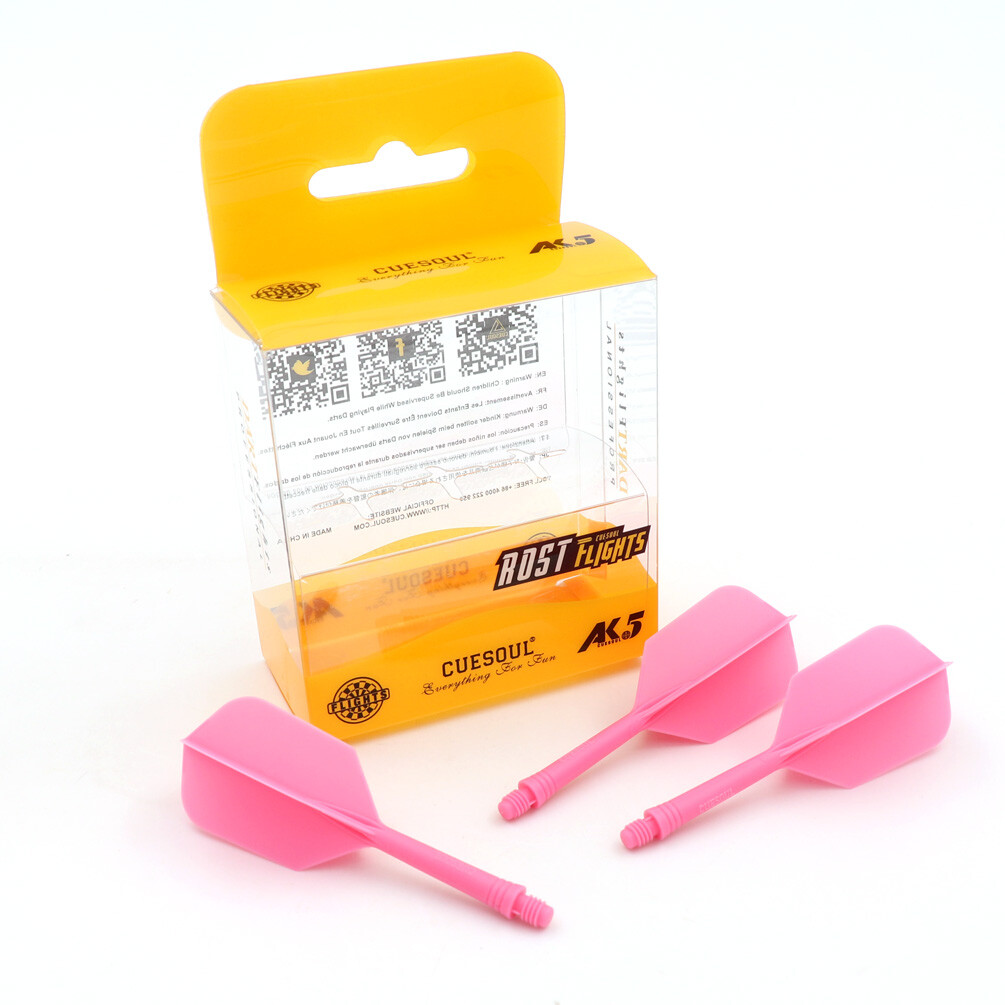 CUESOUL ROST Integrated Dart Shaft and Flights Medium,Slim Shape,Set of 3-Pink