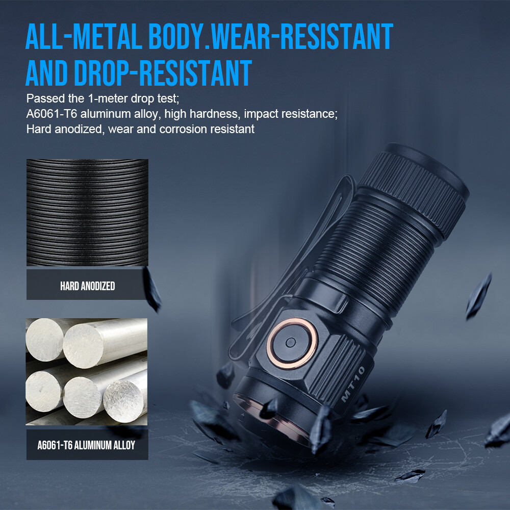 TrustFire 1000 Lumen Flashlight EDC Flashlight Rechargeable 5 Mode（MT10）