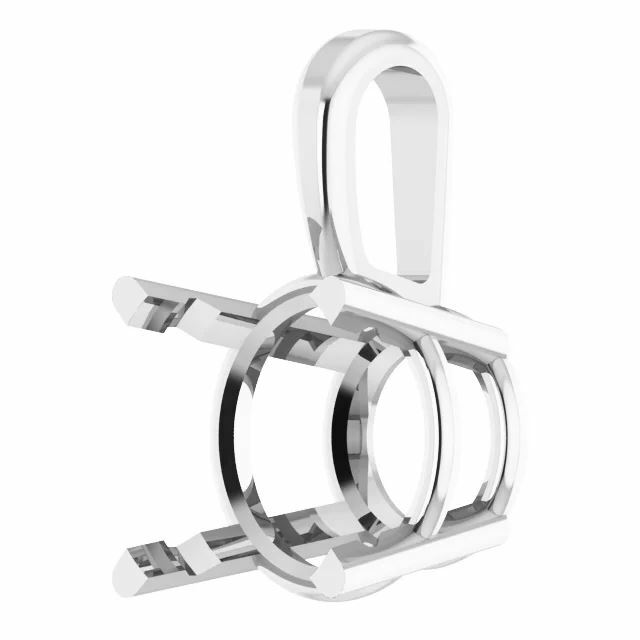 Sterling Silver Round Pendant Basket Setting 3mm-10.5mm