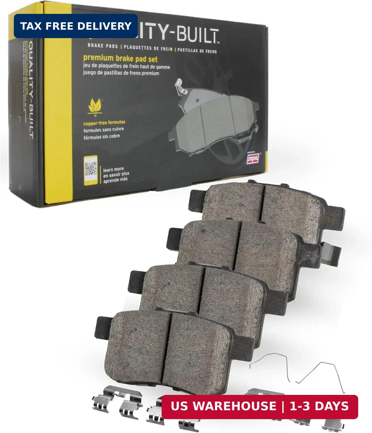 QUALITY-BUILT Front Ceramic Brake Pads, Premium 1001-1950C, Compatible with 2016