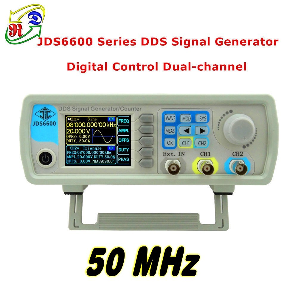 2.4" TFT LCD JDS6600 50MHz 2CH Arbitrary Waveform DDS Signal Generator