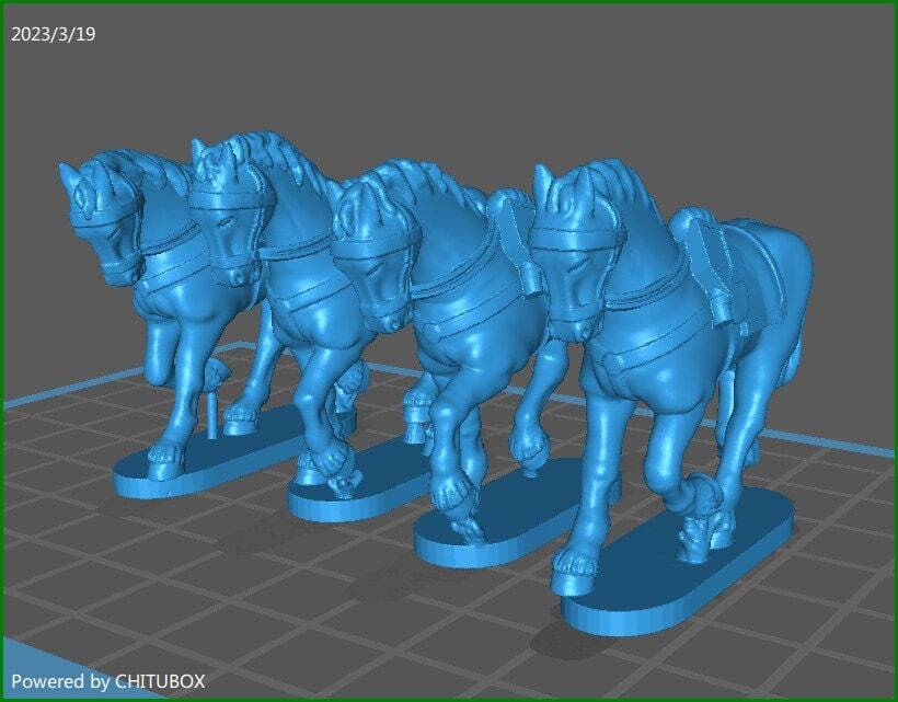 Prussian Dragoon Horses 1805-07 (walking) - 4 Mini - 28 mm Scale