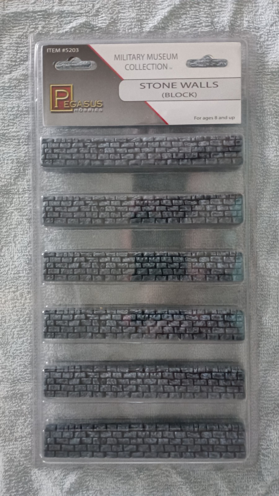 WARGAMING SUPPLIES - SIX STONE WALLS - (BLOCK)