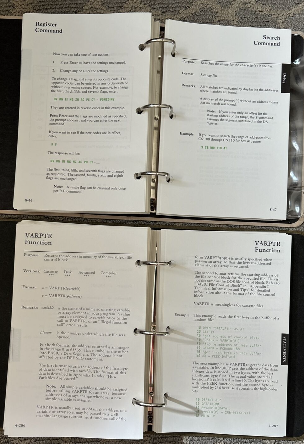 Vtg IBM 1983 DOS V. 2.10 & Basic 1982 Personal Computer Hardware Reference Libra