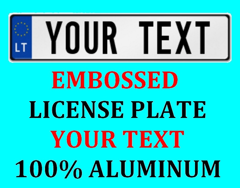 Lithuania European Euro License Plate Number Plate Custom Text Customized