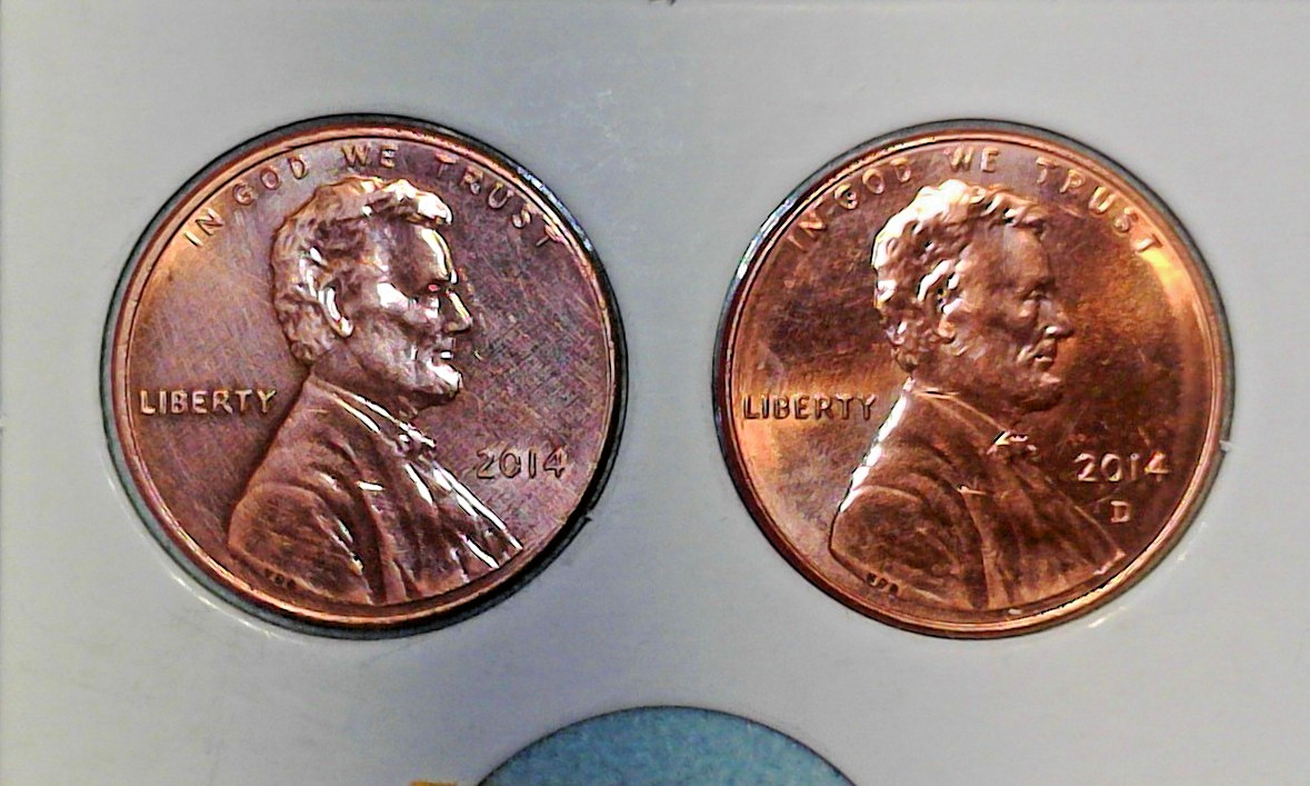 2014 P & D Lincoln Cent, Shield, Free Shipping to US