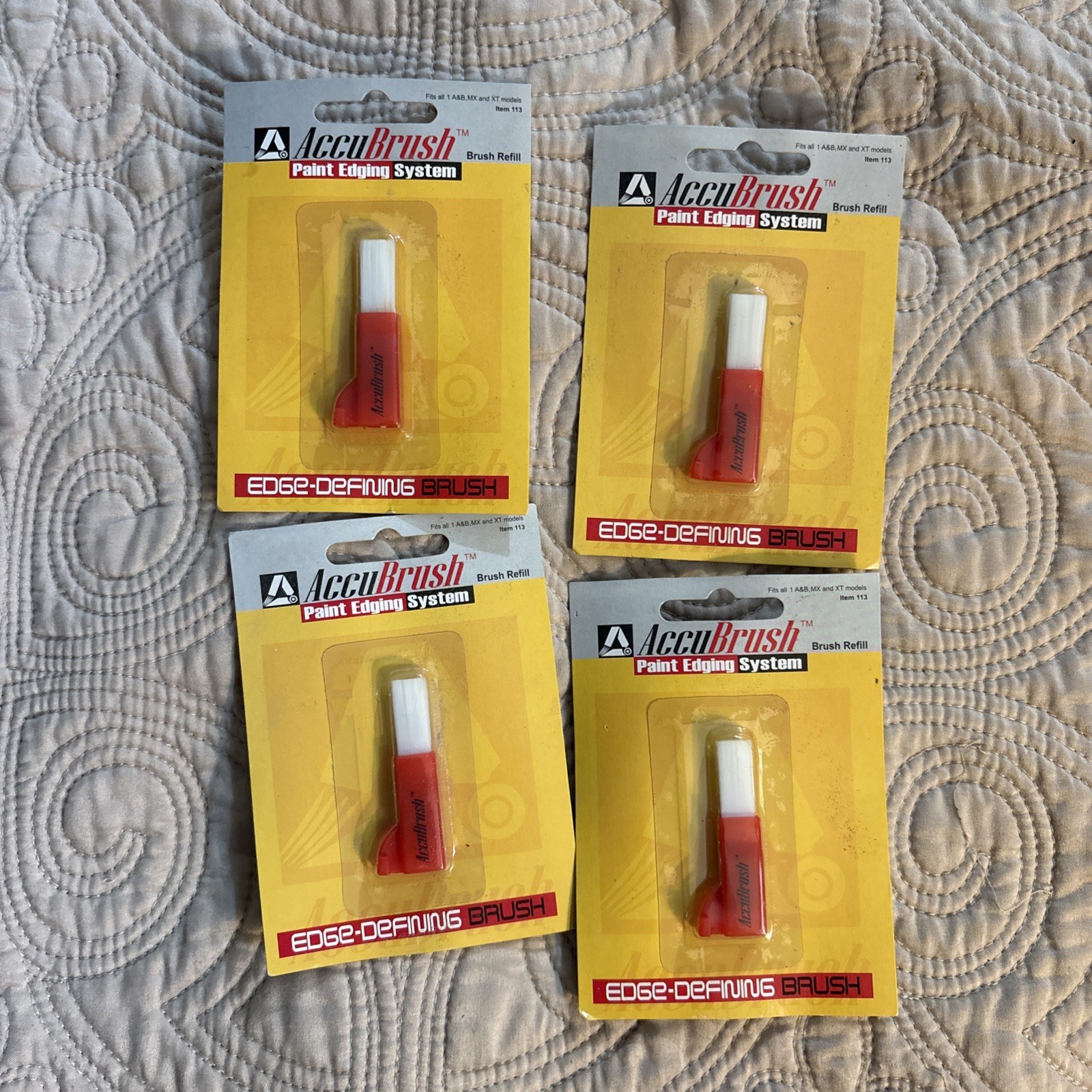 Lot of 4 Accubrush Paint Edging System Brush Replacement Refill for MX 1A&B XT
