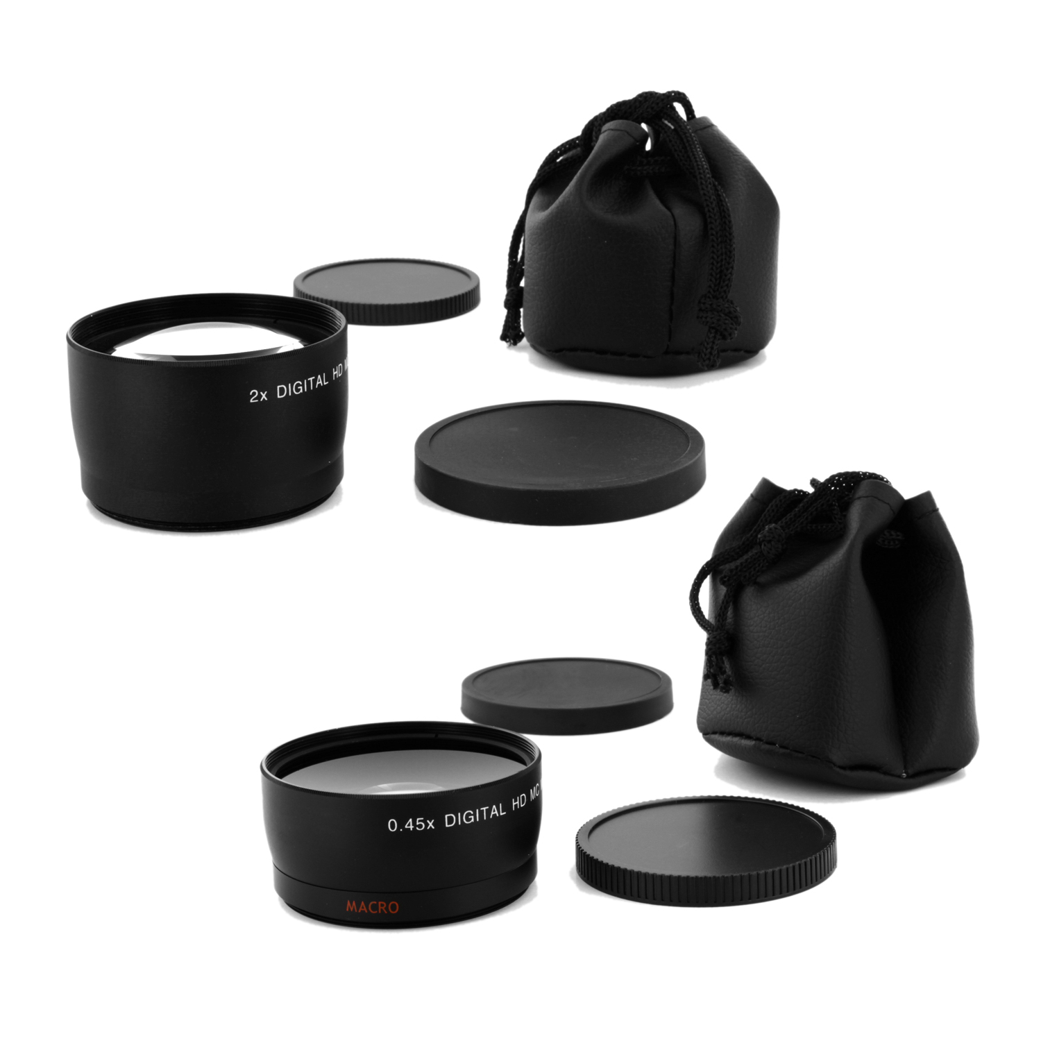 WIDE Angle + Telephoto LENS Kit 58mm FOR Canon EOS XS XT Rebel 450D 500D Ti T3i