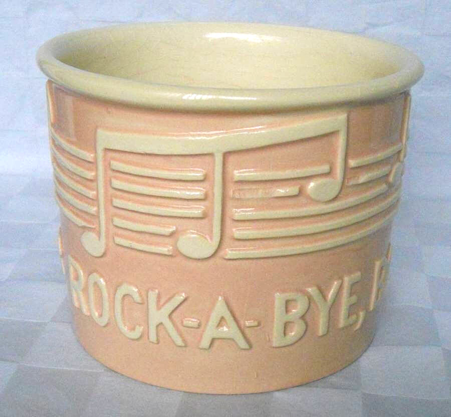 Vintage Haeger Baby Planter USA 78-10 Pink Pottery Nursery Rock A Bye Baby