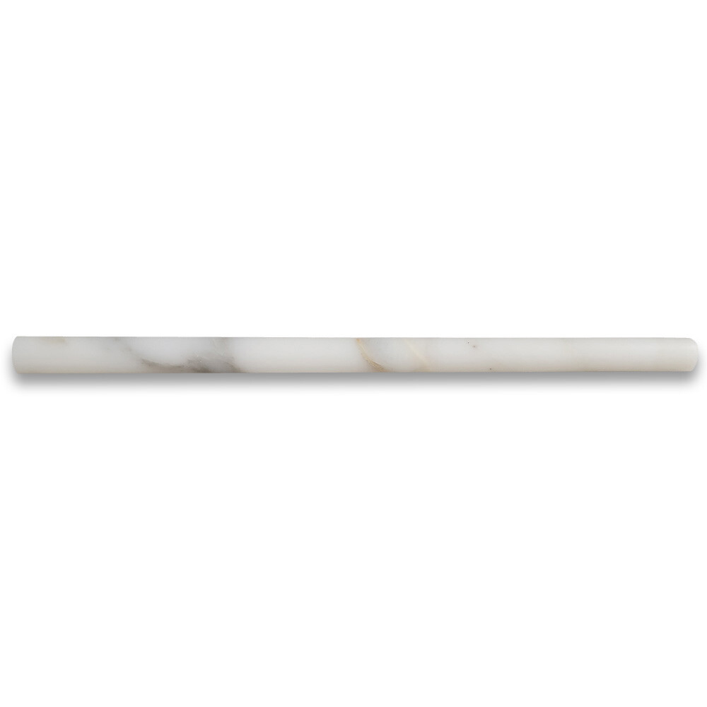 G17H Calacatta Gold Calcutta Marble 5/8x12 Pencil Liner Trim Molding Honed