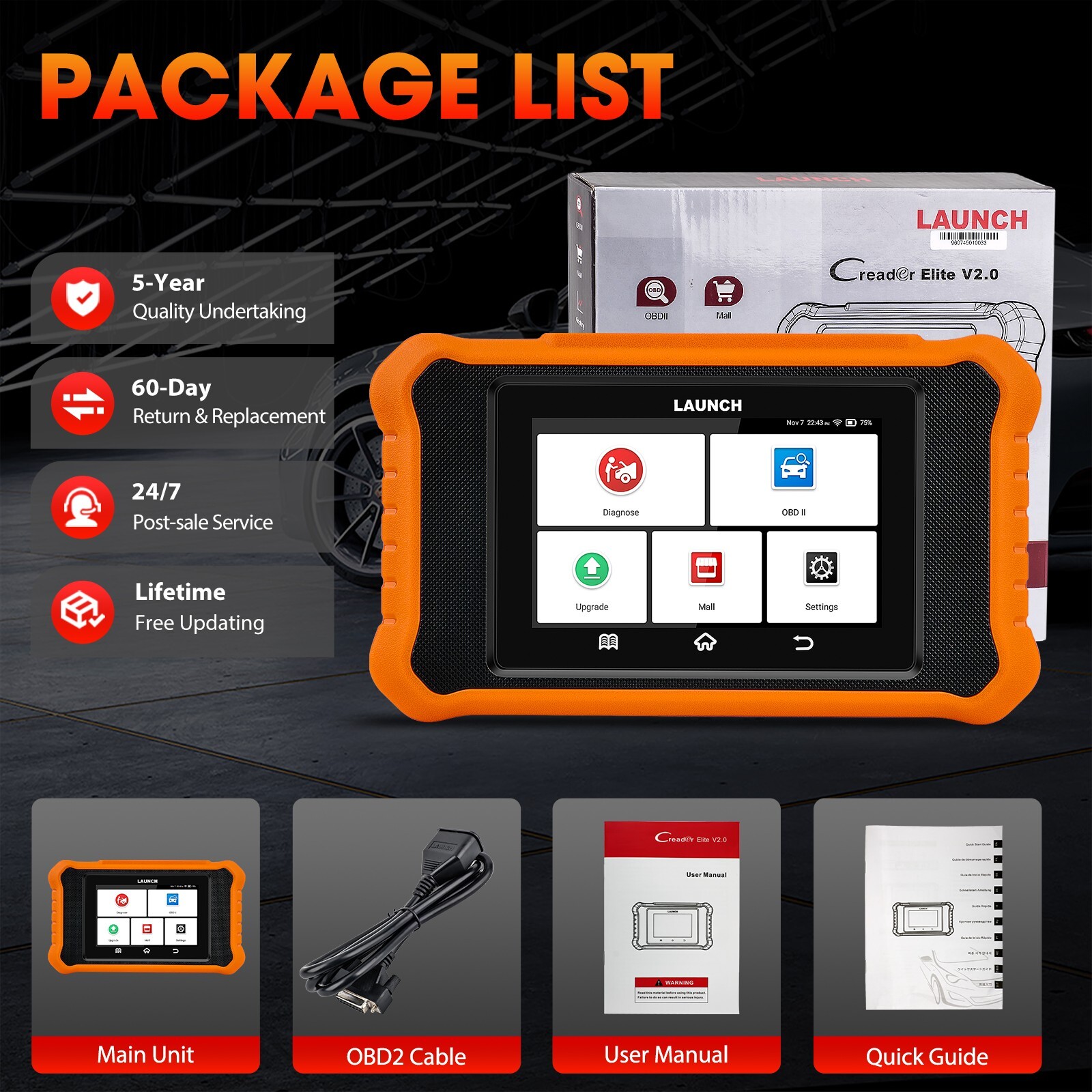 LAUNCH Creader Elite 2.0 for BMW / Mini OBD2 Scanner Key Active Test Programming