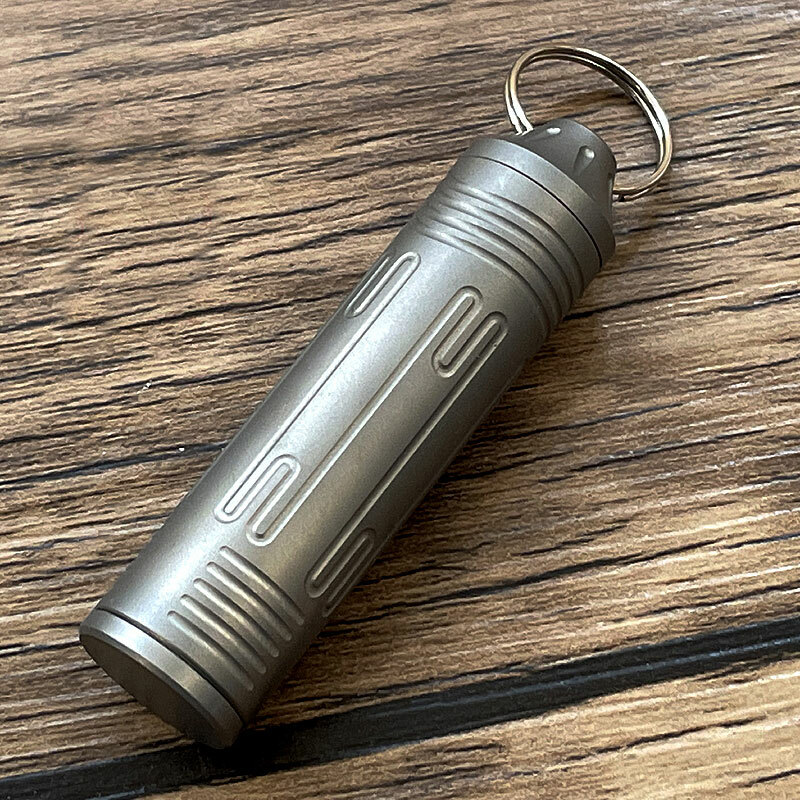 Hot Outdoor EDC TC4 Titanium Keychain Waterproof Box Sealed Medicine Bottle