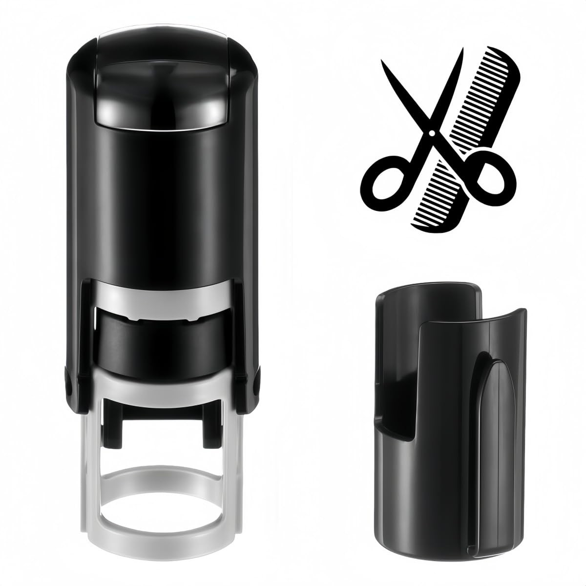 Funny Loyalty Card Stamp Black Scissors & Comb Stamps Personalized Mini Stamp...