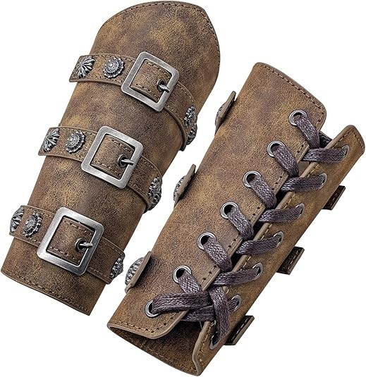 Leather Gauntlet Wristband Viking Wrist Guards Renaissance Arm Cuffs Archery ...