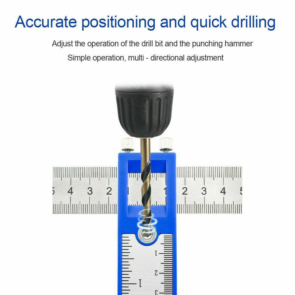 Drill Guide Punch Locator Woodworking Hole Cabinet Hardware Jig Drawer Pull Tool