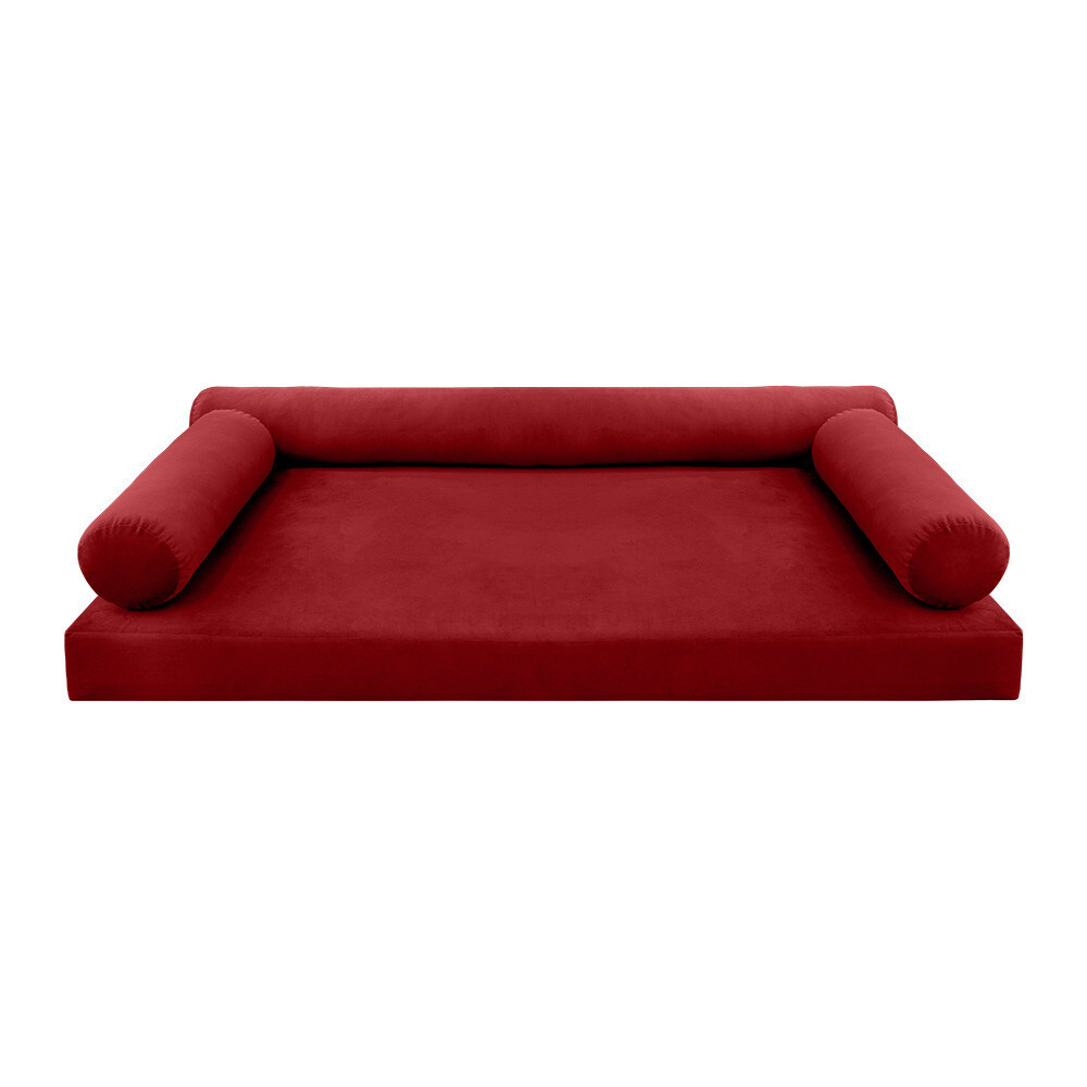 STYLE V6 Twin Velvet Knife Edge Indoor Daybed Mattress Pillow |COVER ONLY| AD369