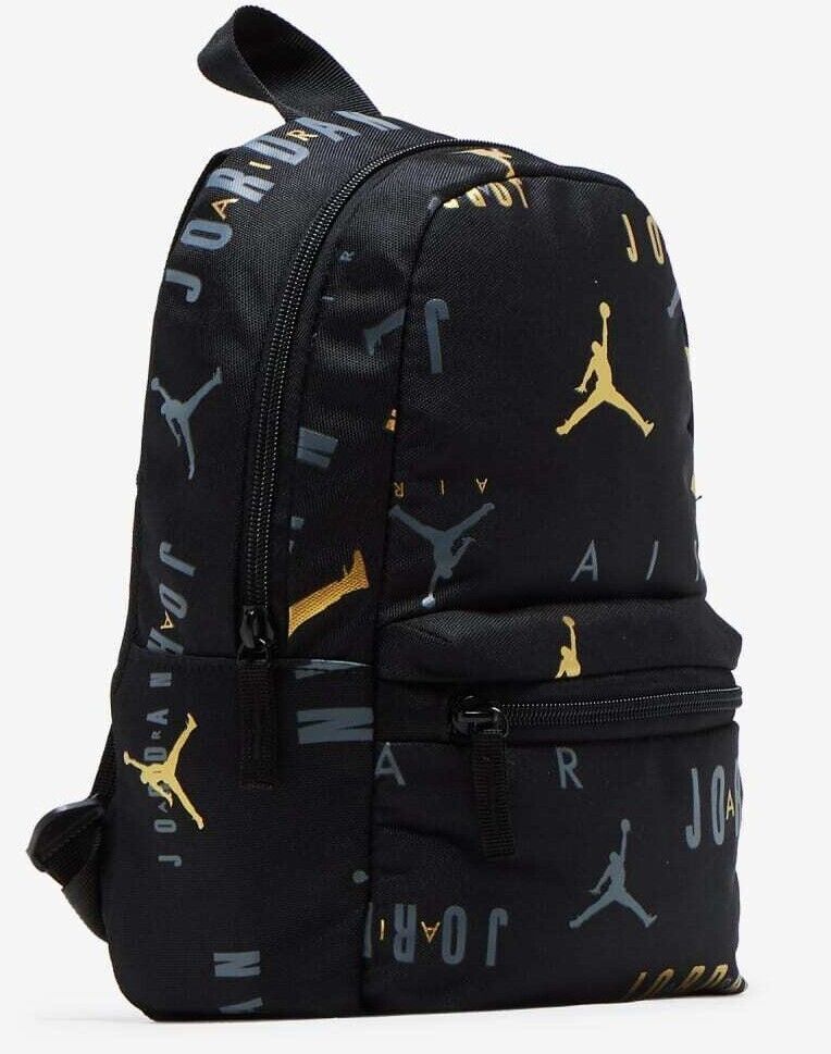 JORDAN NIKE MINI UNISEX Travel BLACK WHITE BACKPACK Bag 10"H x 6.5"W x 3"D NWT