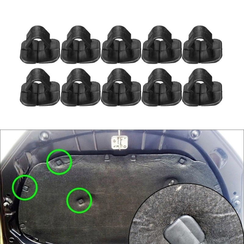 Upgrades Engine Hood Insulation Clips 10pcs for Automotive Repair Technicians