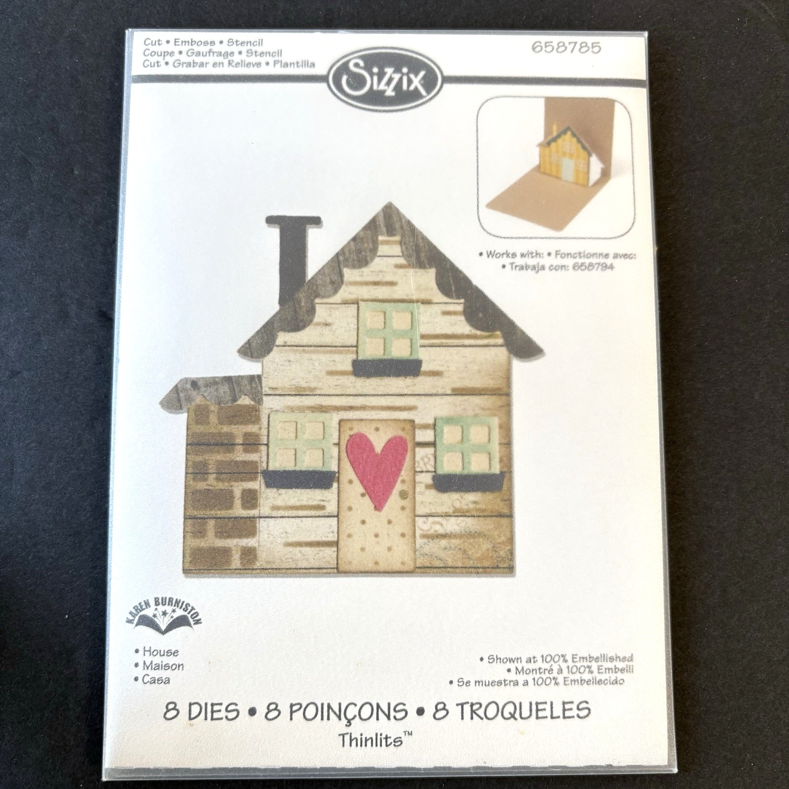 Sizzix House For 3D Pop-Up Card Home Metal Cutting Die 658785