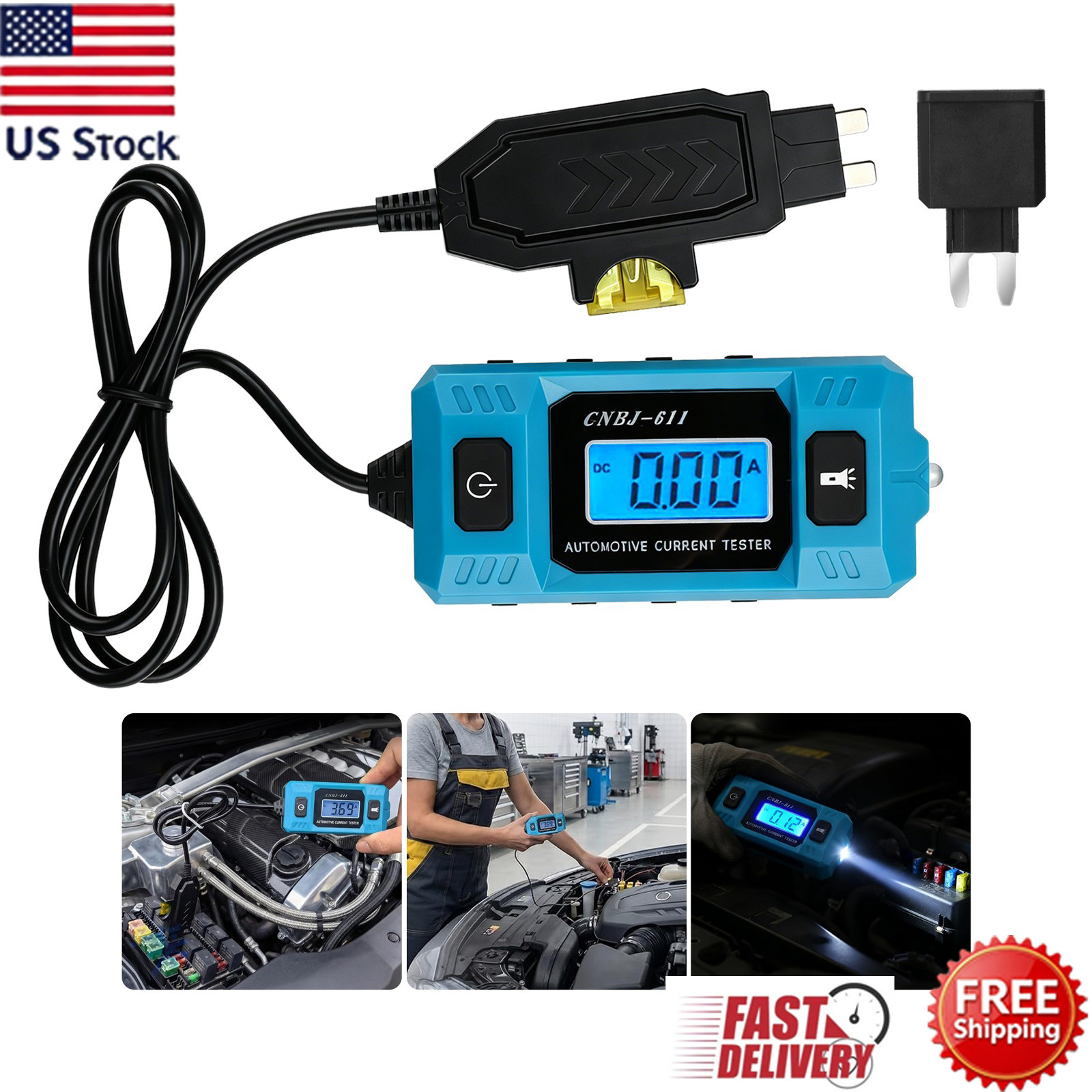 20A Automotive Circuit Fault Probe Tester 12-48V Parasitic Draw Detector for Car