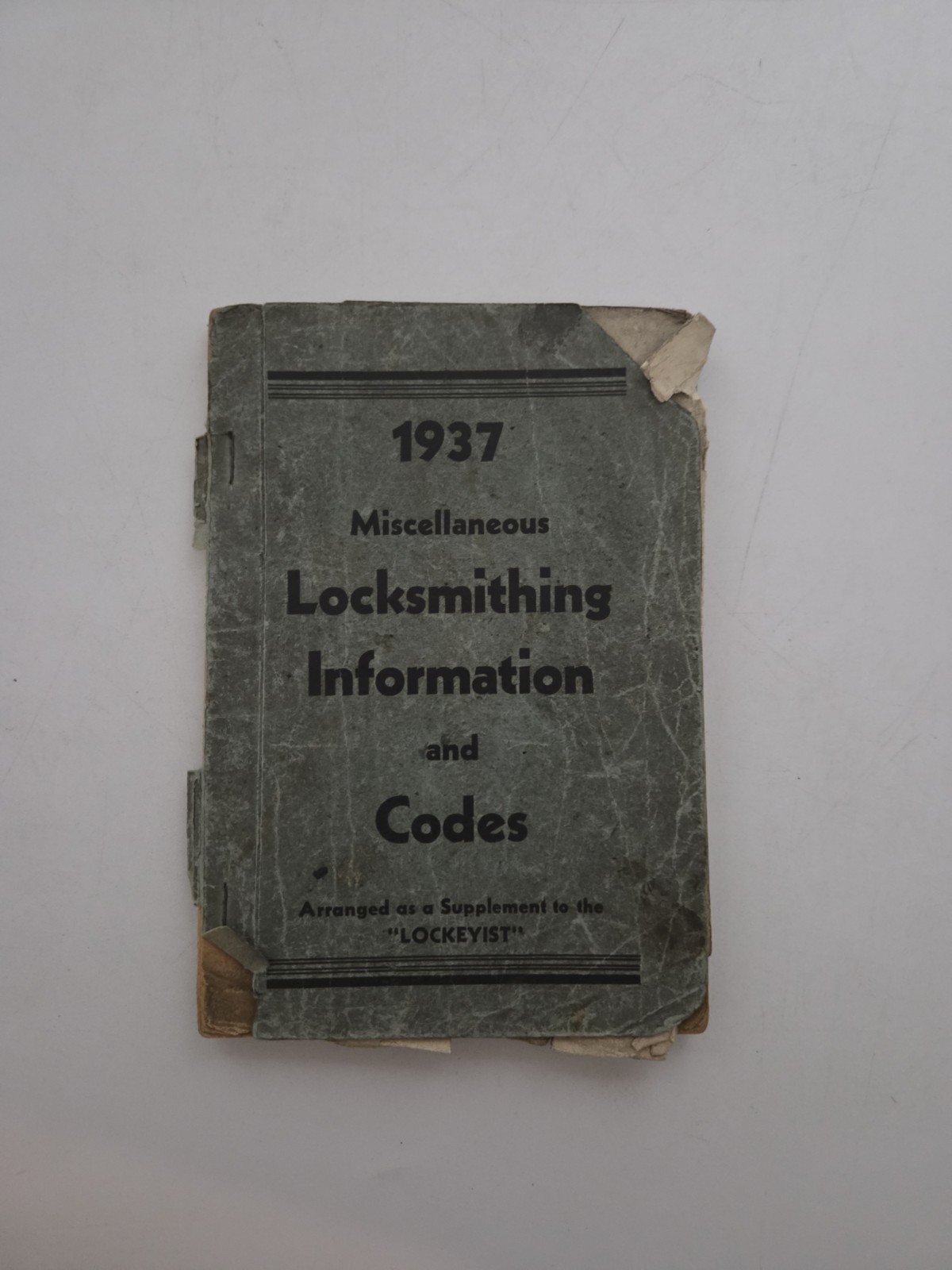 1937 Miscellaneous Locksmithing Information And Codes Book