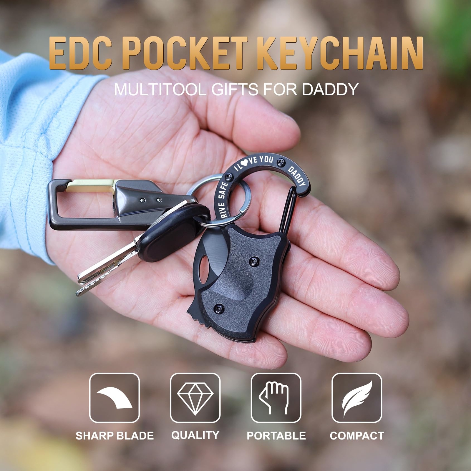 Gifts for Dad - EDC Box Cutter for Camping, Hiking, Fishing & More