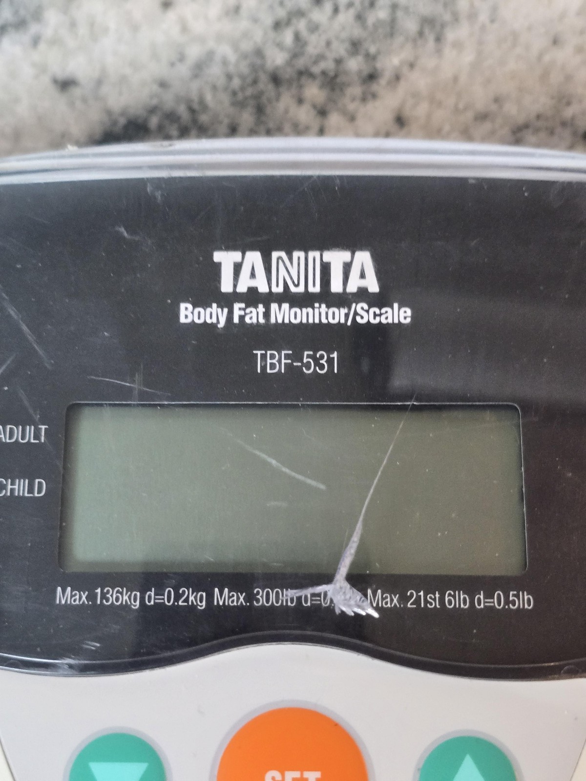 Tanita Body Fat Monitor Scale TBF-531 Electronic LCD Digital Beige Bathroom