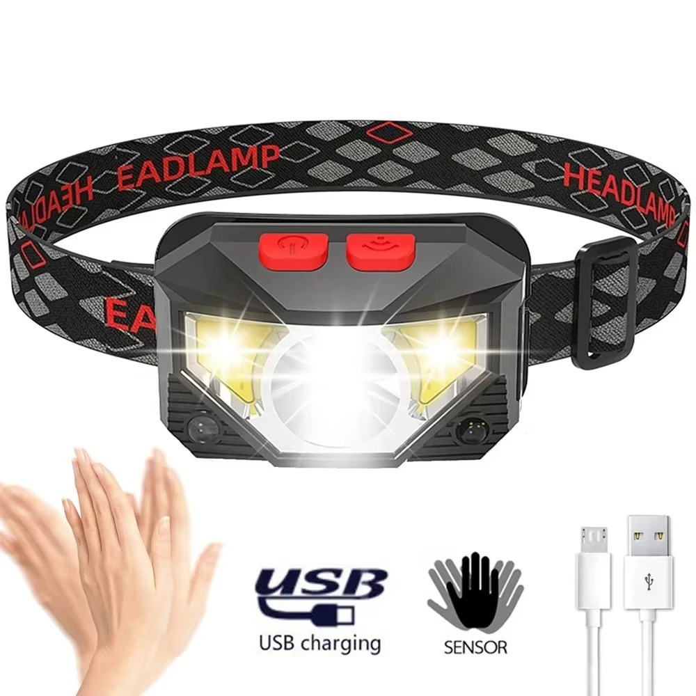 Headlamp Rechargeable Super Bright LED Head Light Forehead Flashlight Fr Outdoor