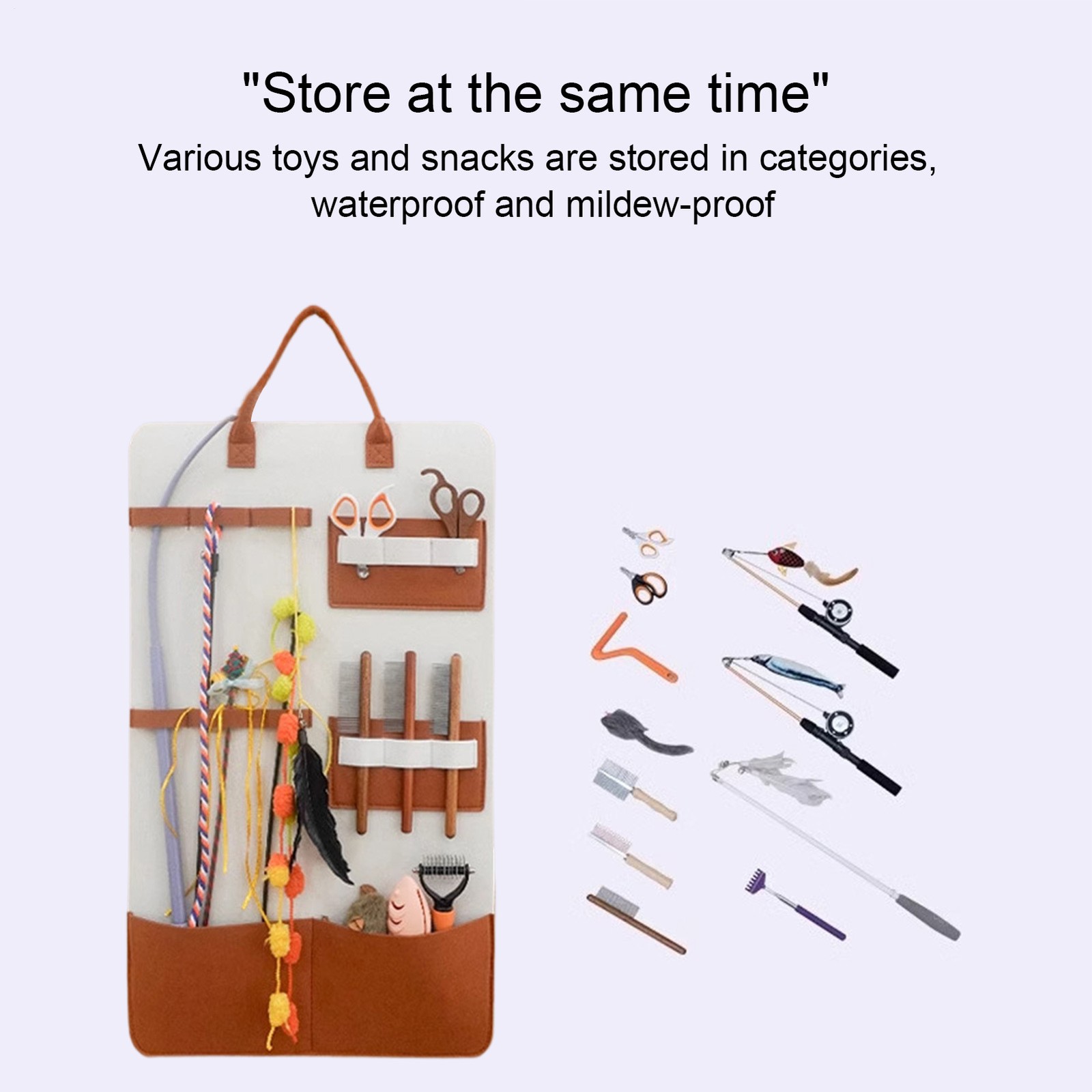 Cat Toy Stick, Catnip Cat Comb Storage Hanging Bag, Wear-resistant And Durable!