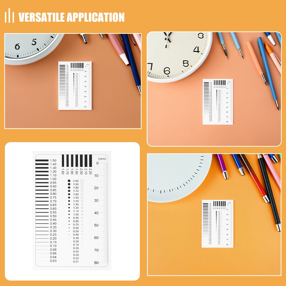 4pcs Transparent Flaw Detection And Measurement Tools Precision Ruler Set