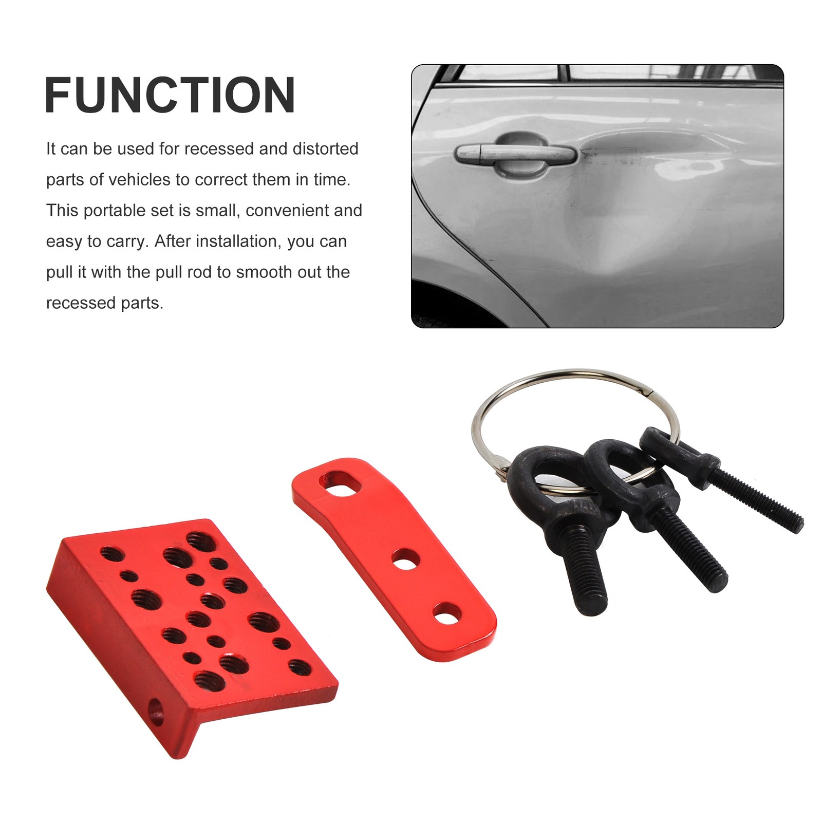 Compact Portable Car Dent Puller Tool Kit with Adjustable Bolts (6mm/8mm/10mm)