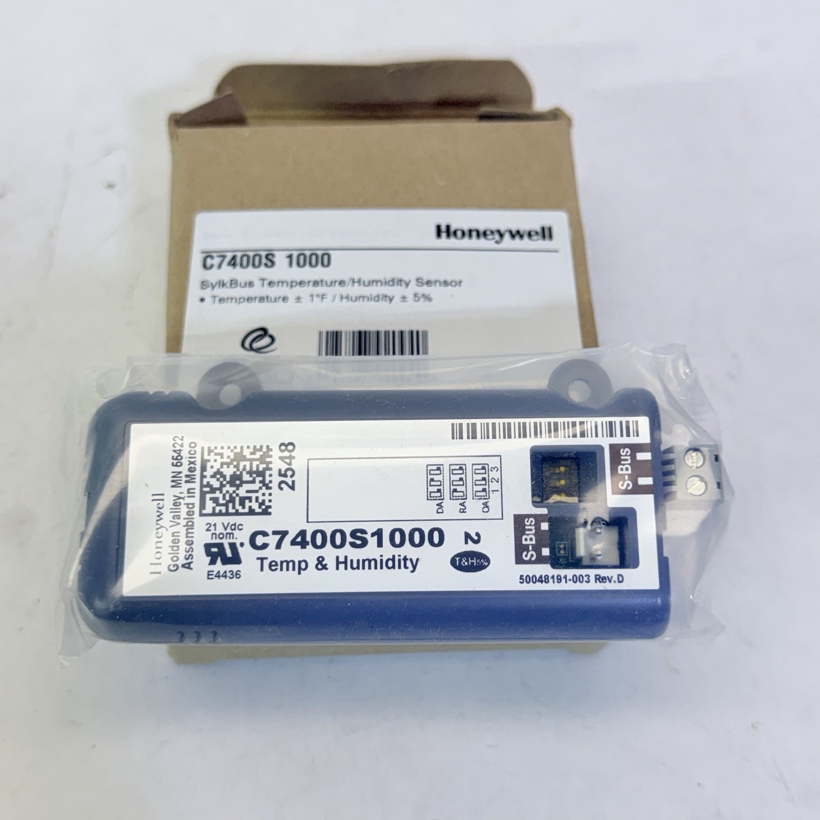 Honeywell C7400S 1000 SylkBus Temperature/Humidity Sensor 2548