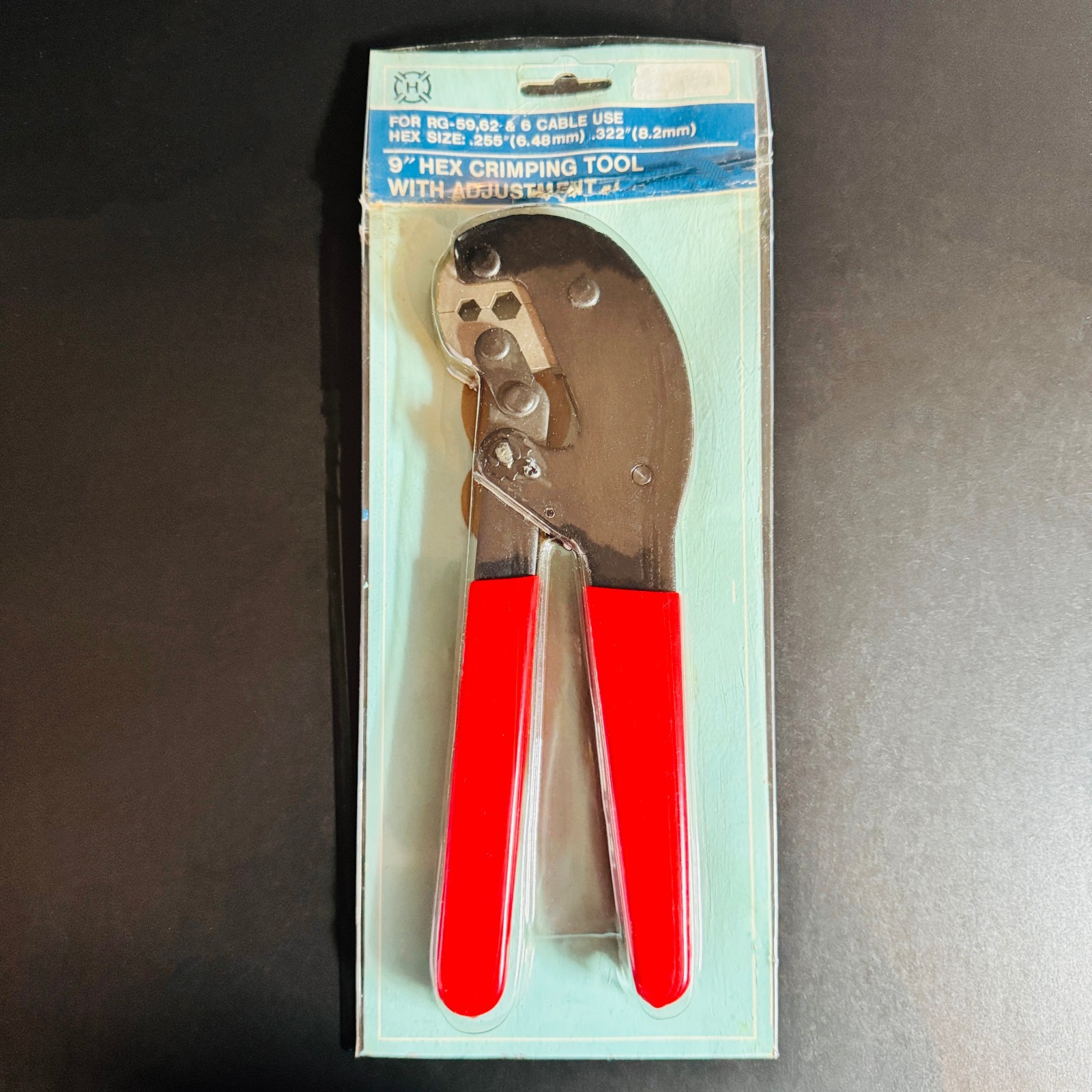9" HEX CRIMPING TOOL WITH ADJUSTMENT RG59, RG62, & RG6 - EX