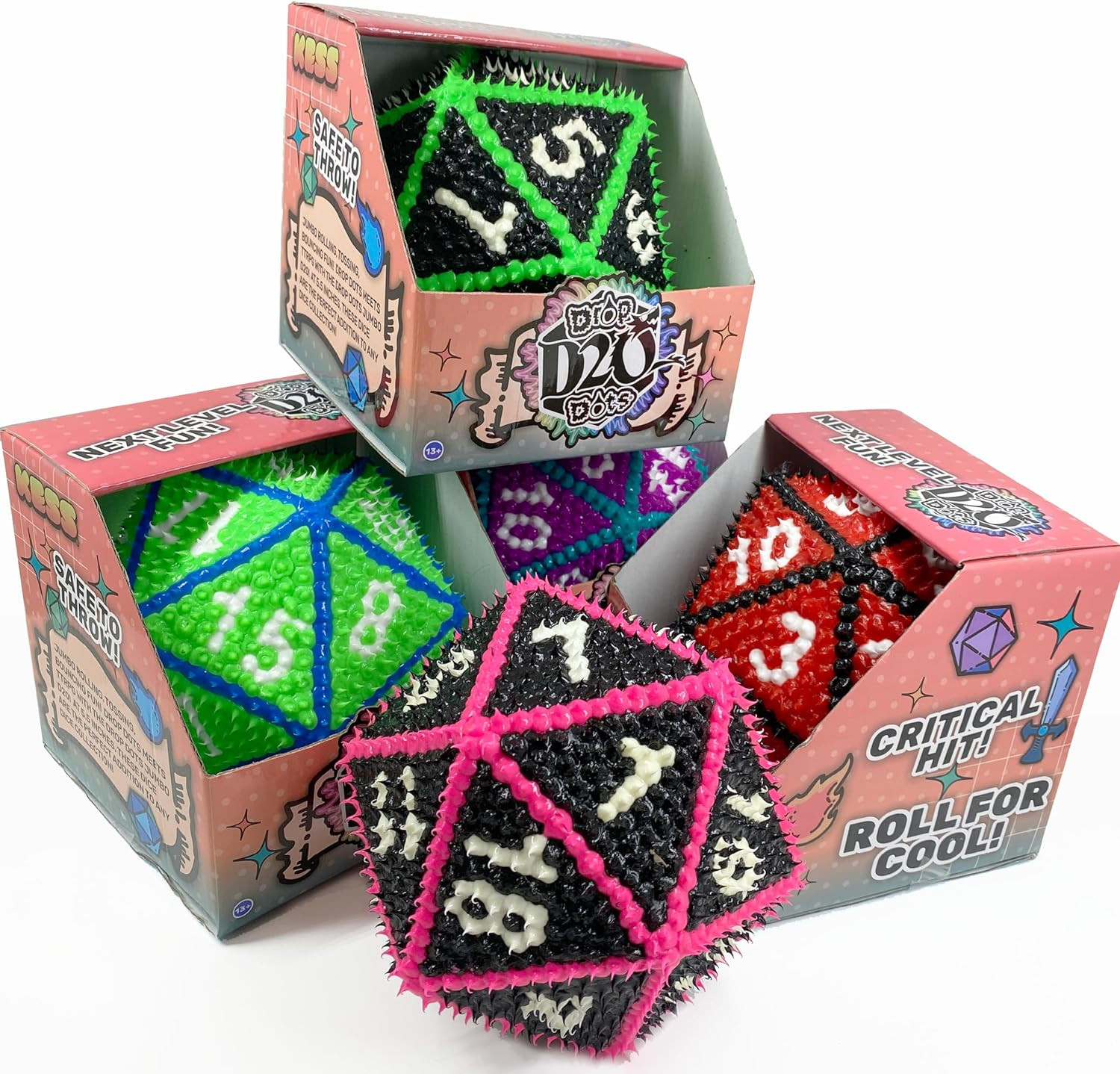 Drop Dots D20 Dice: Black Green