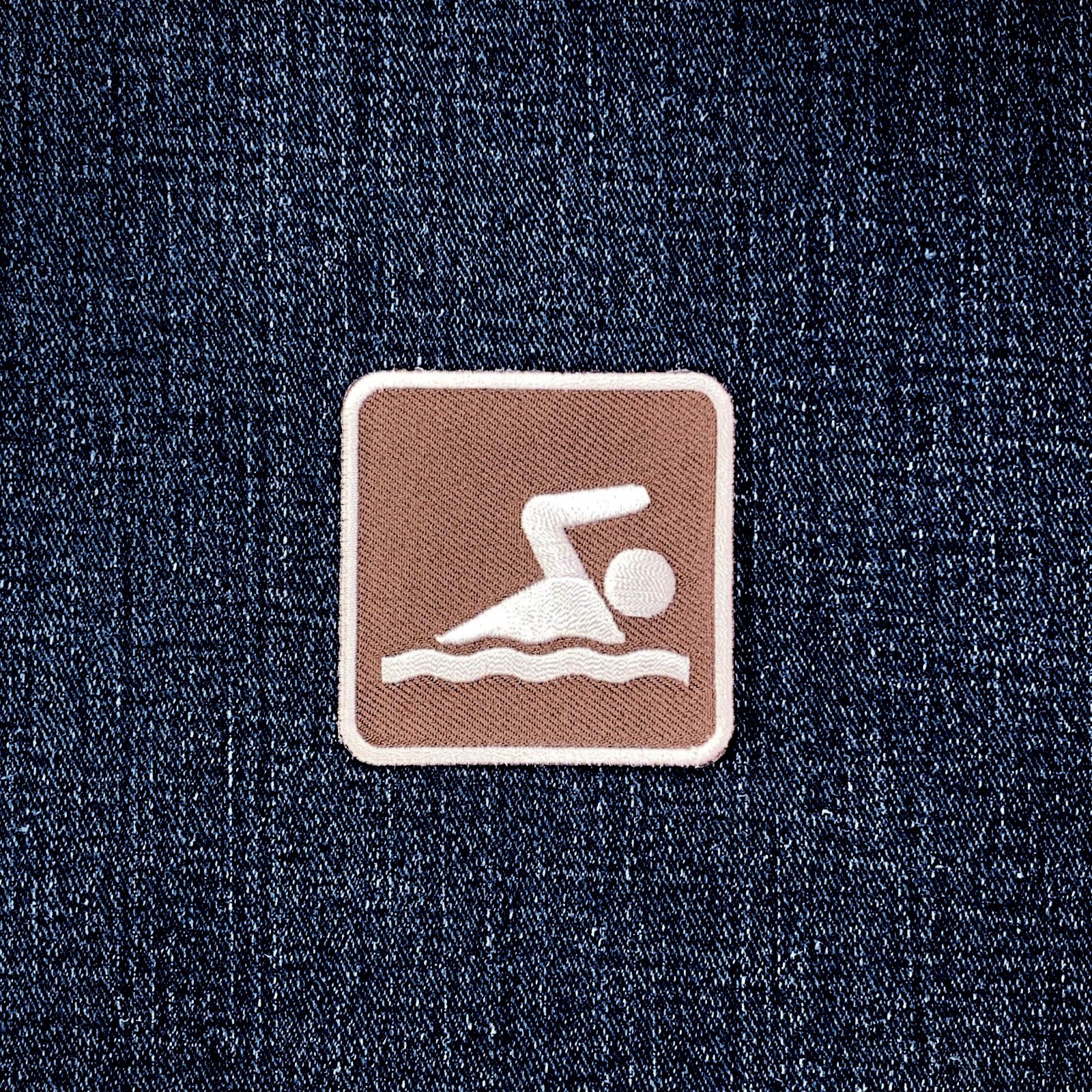 Swimming Patch - Embroidered Lake Swim Area & Pool Sign Badge 2" (Iron On)