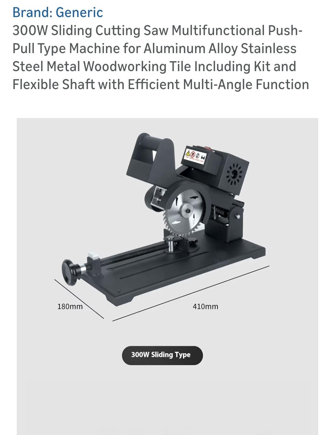110v Multifunctional Push-Pull Sliding Cutting Saw Tile Cutting Machine 300W