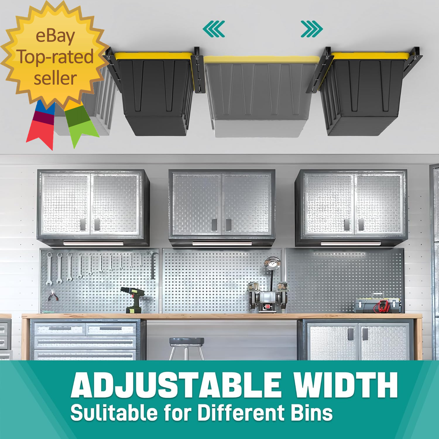 Ceiling Storage Rack Heavy Duty Overhead Garage Storage Rack,Adjustable Ceiling