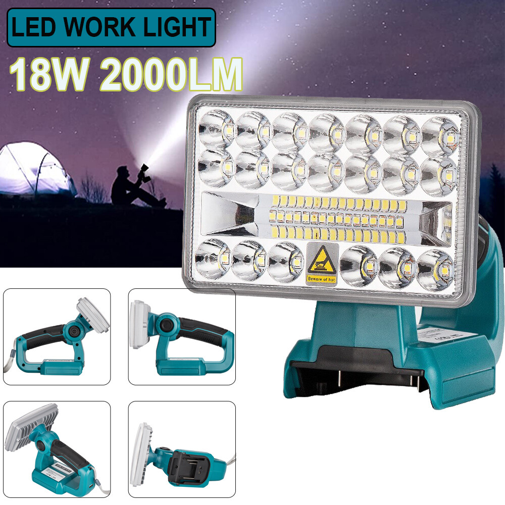 2000LM Workshop Handheld Light Cordless Work Light For Makita 18V Li-ion Battery