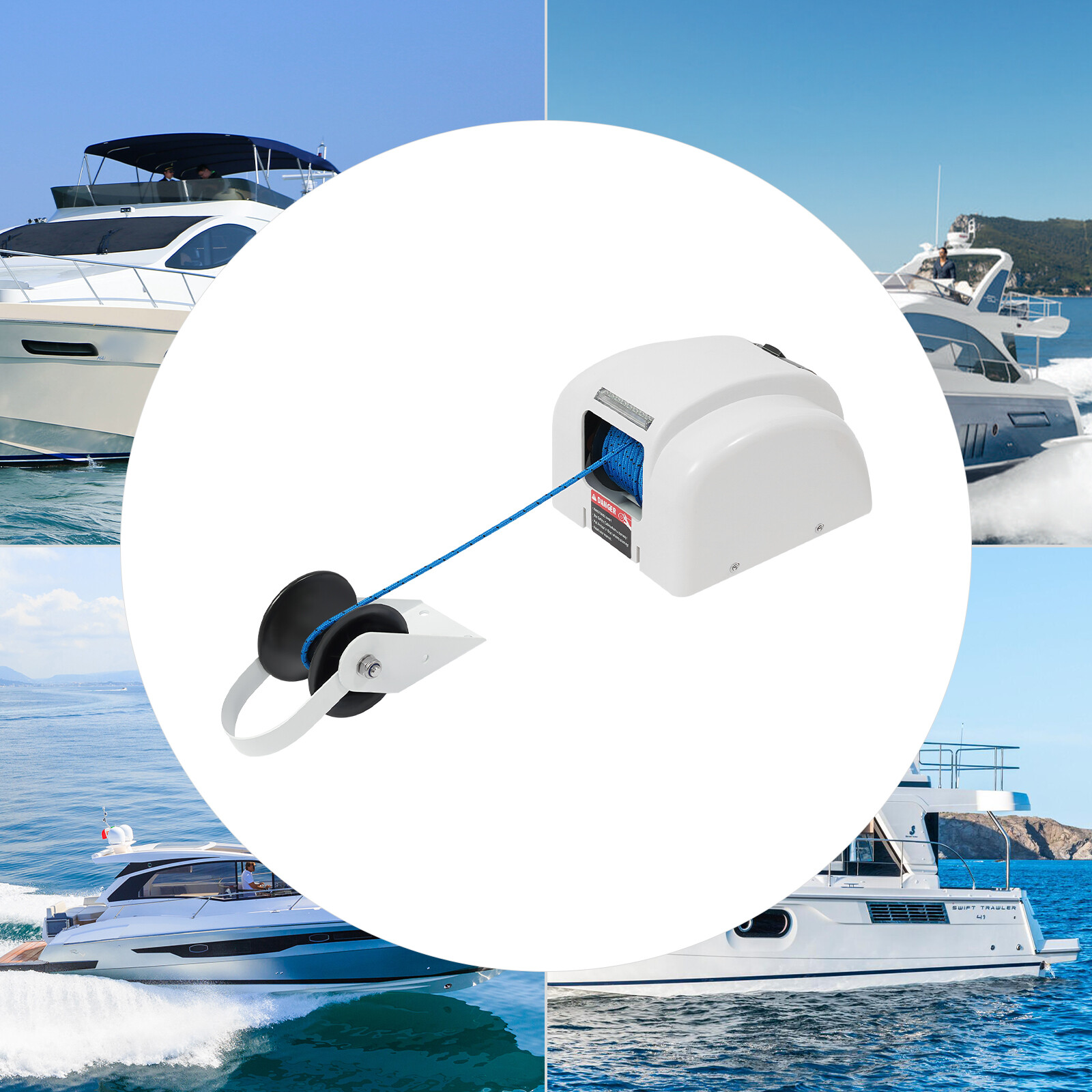 Electric Windlass Anchor Saltwater Boat Winch Marine w/ Wireless Remote 45 LBS
