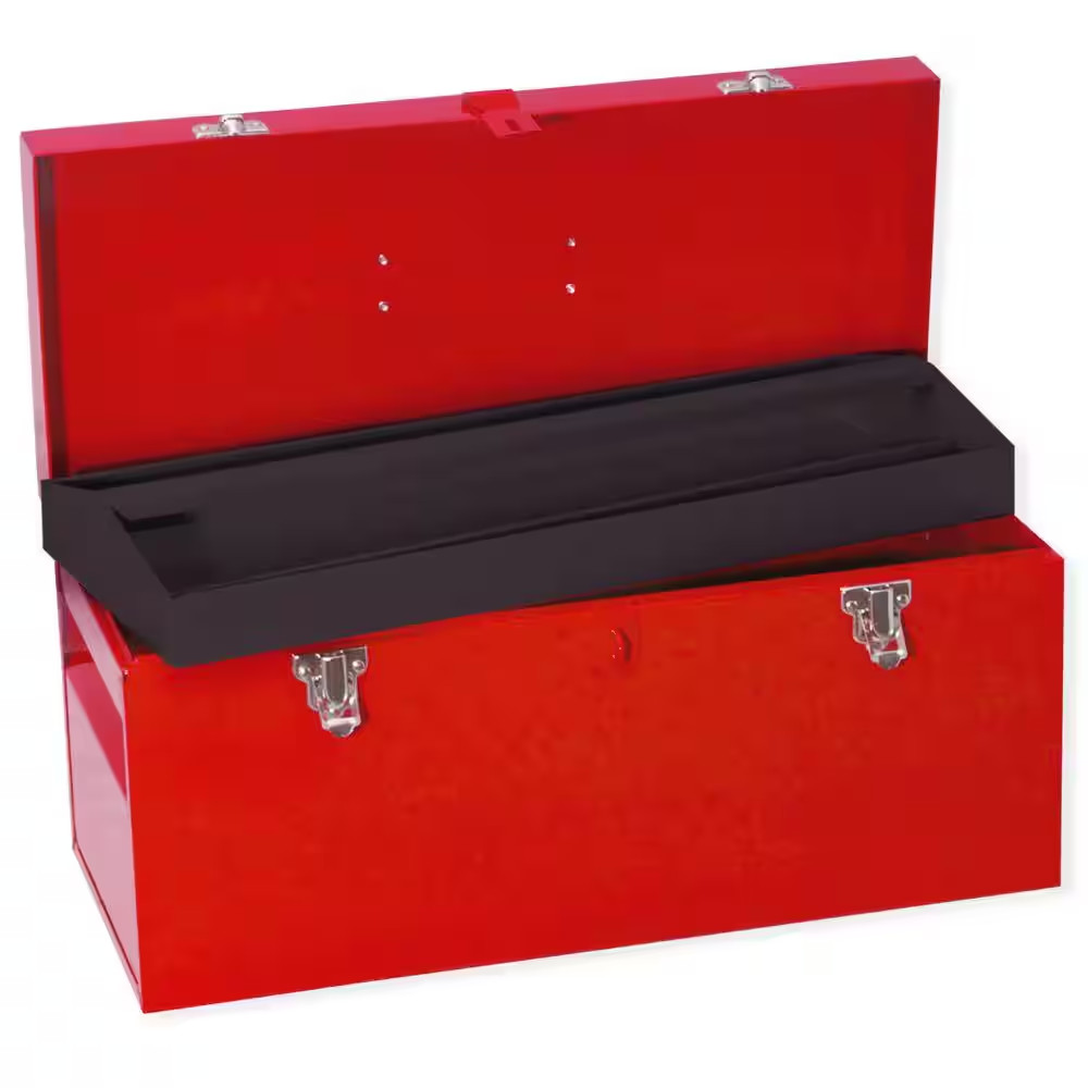Heavy Duty Metal Tool Box - 20 In. X 8 In. X 9 In.