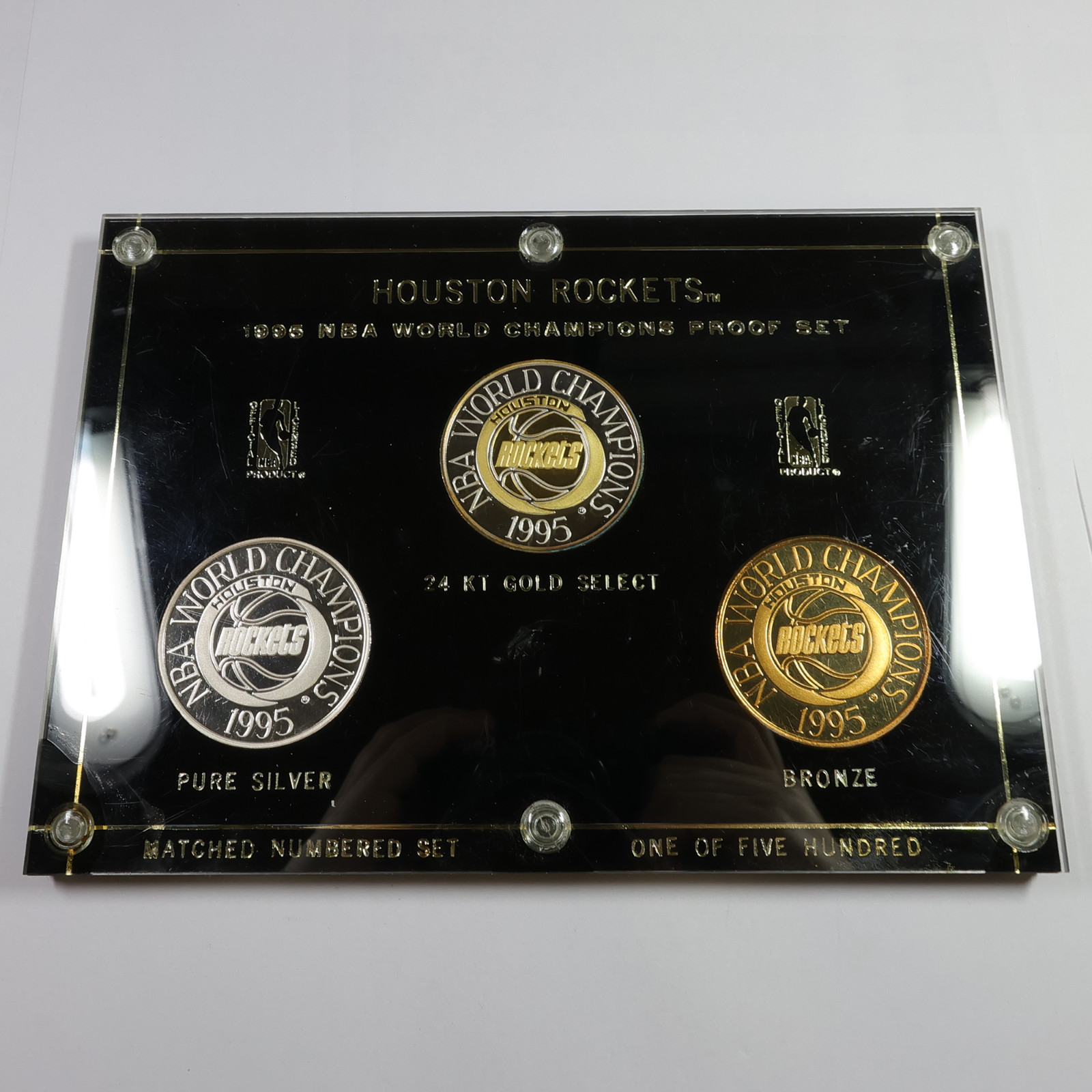 1995 Houston Rockets NBA World Champions 2oz Silver 1oz Bronze Proof Set #55030M