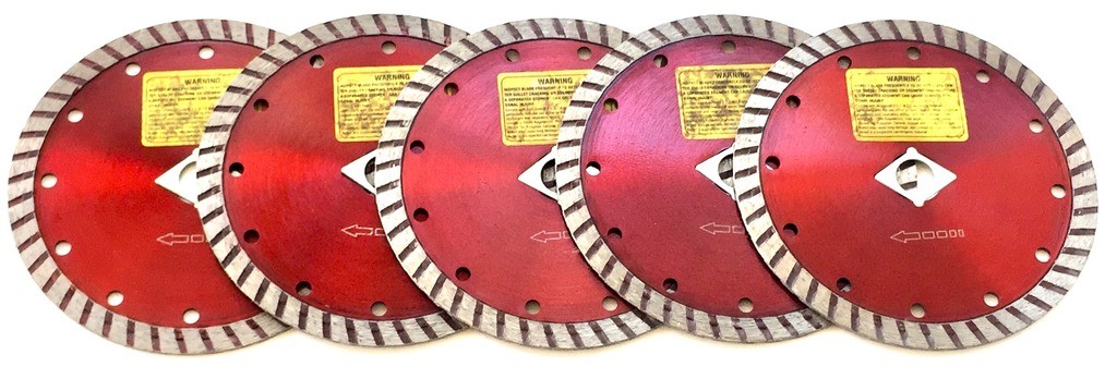 5 pack of 6" Granite Turbo Diamond Blade with Holed core for Angle Grinders