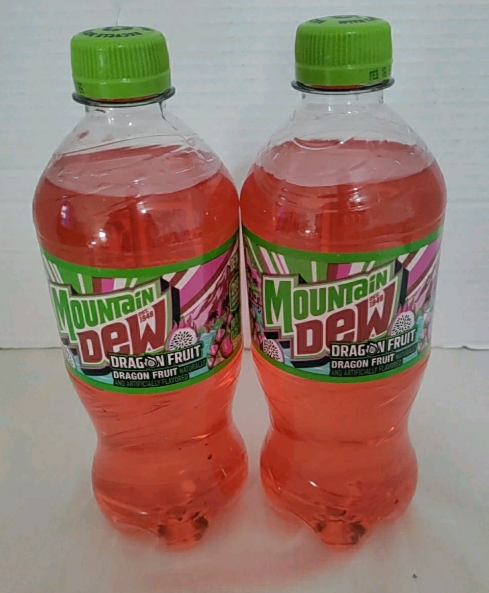 2026 Mountain Dew Dragon Fruit (2) 20 oz. Bottles Mtn Dew