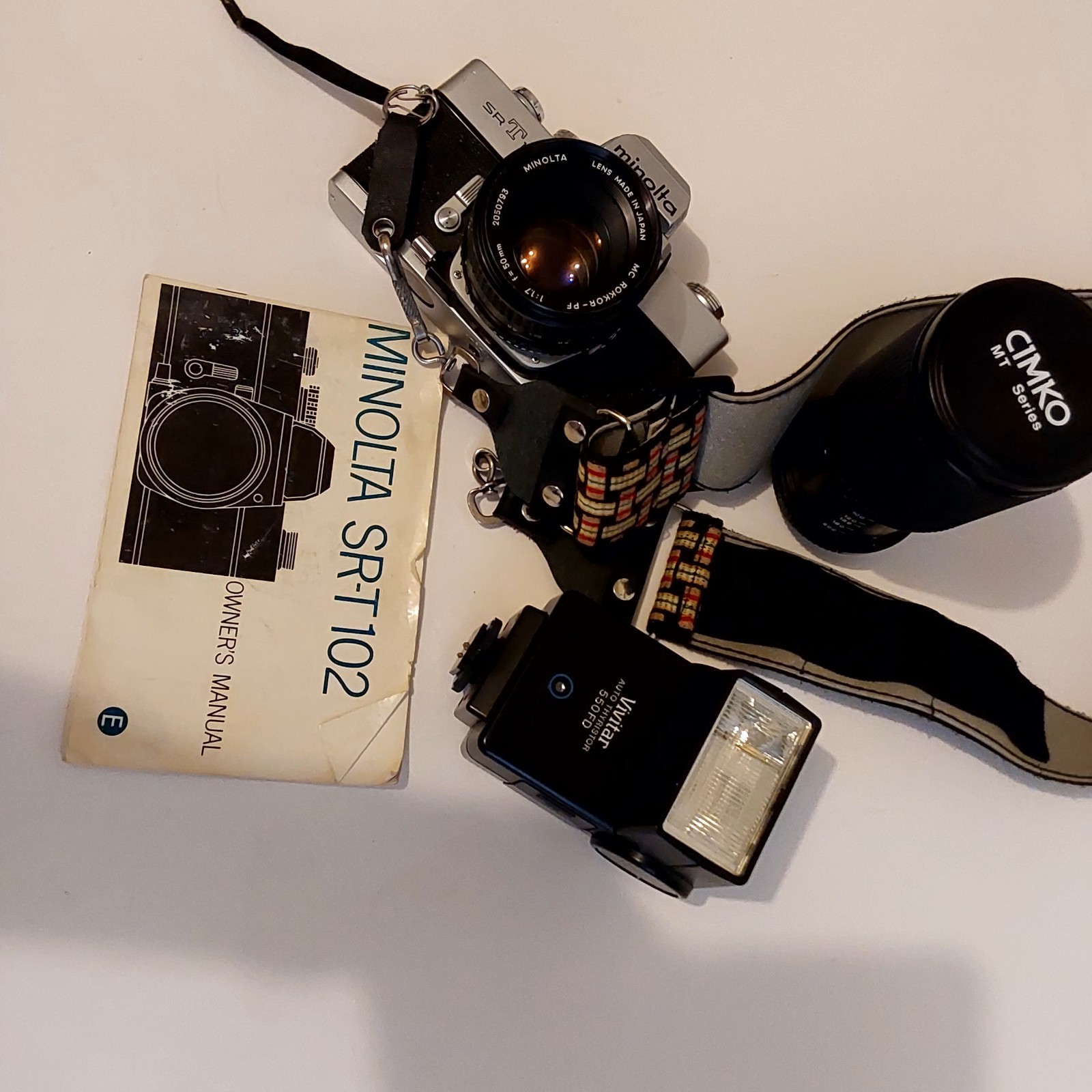 Minolta SR-T 102 Manual Flash Extra Lens. Untested. Sell As Ìs. See Description