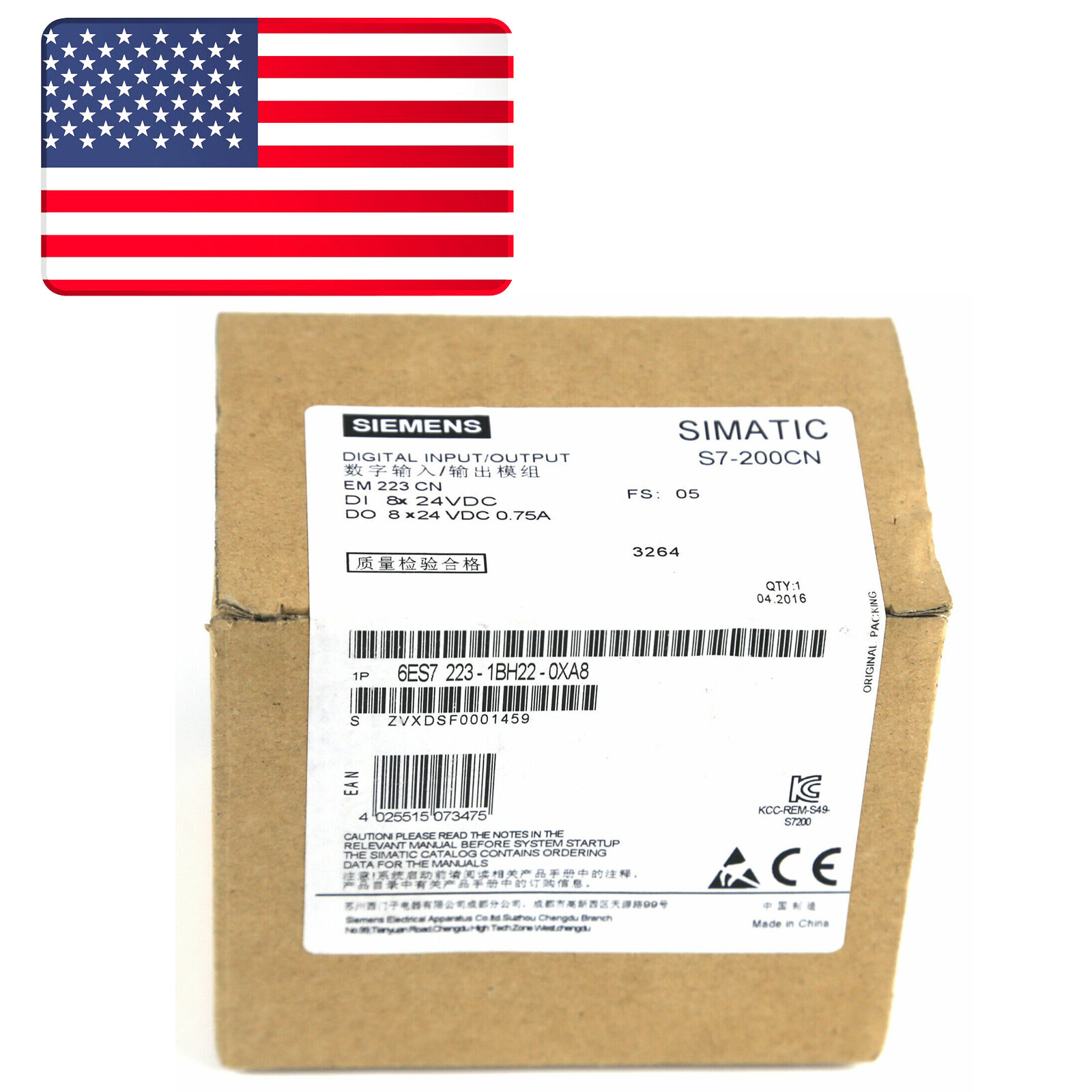 ONE NEW SIEMENS 6ES7223-1BH22-0XA8 6ES7 CPU Module
