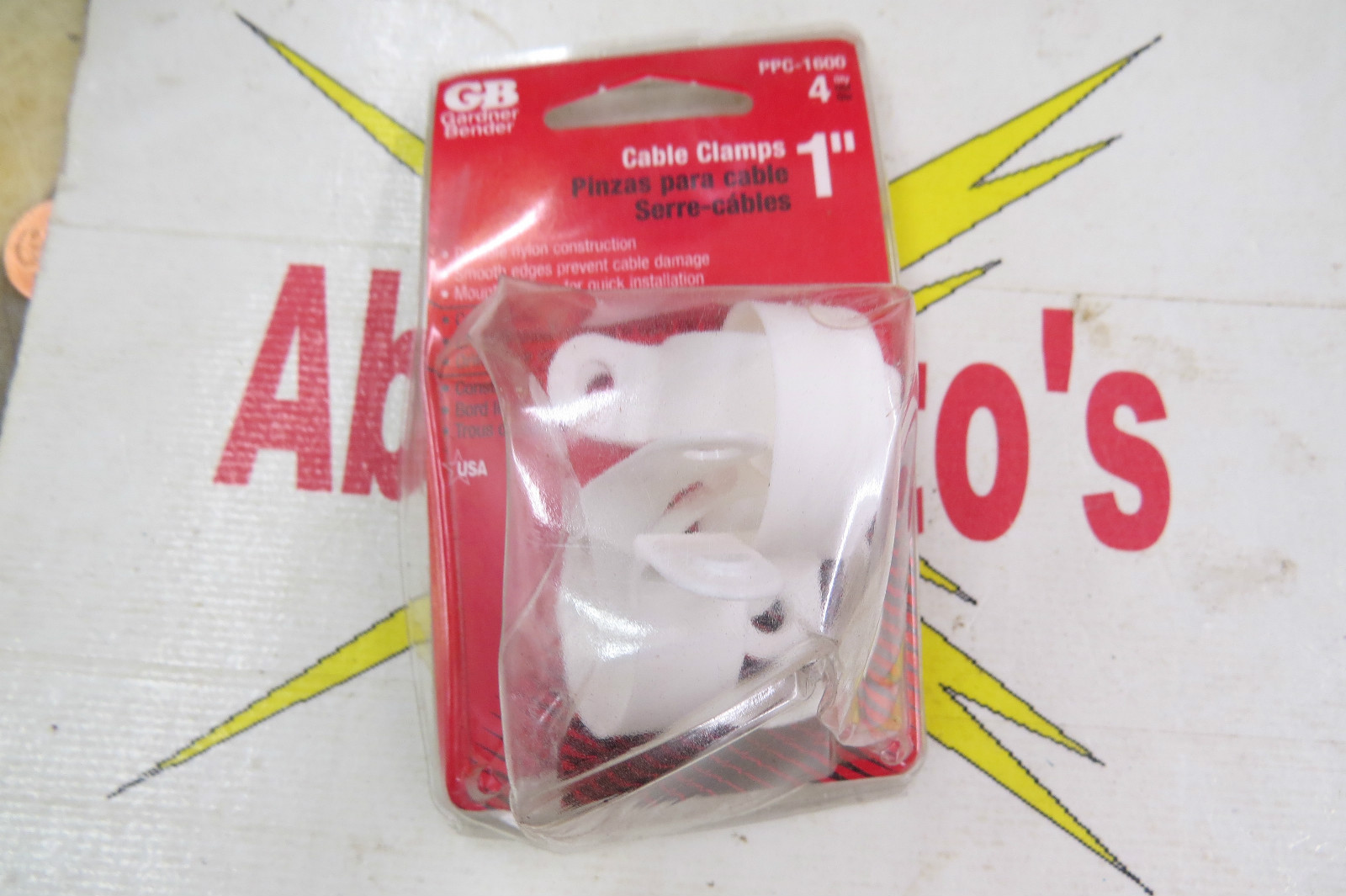 Gardner Bender Cable Clamps PPC-1600, 1'', pkg of 4, white
