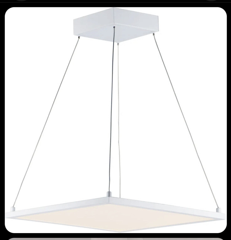 Maxim 57838 White Wafer 15" Square Led Panel Pendant