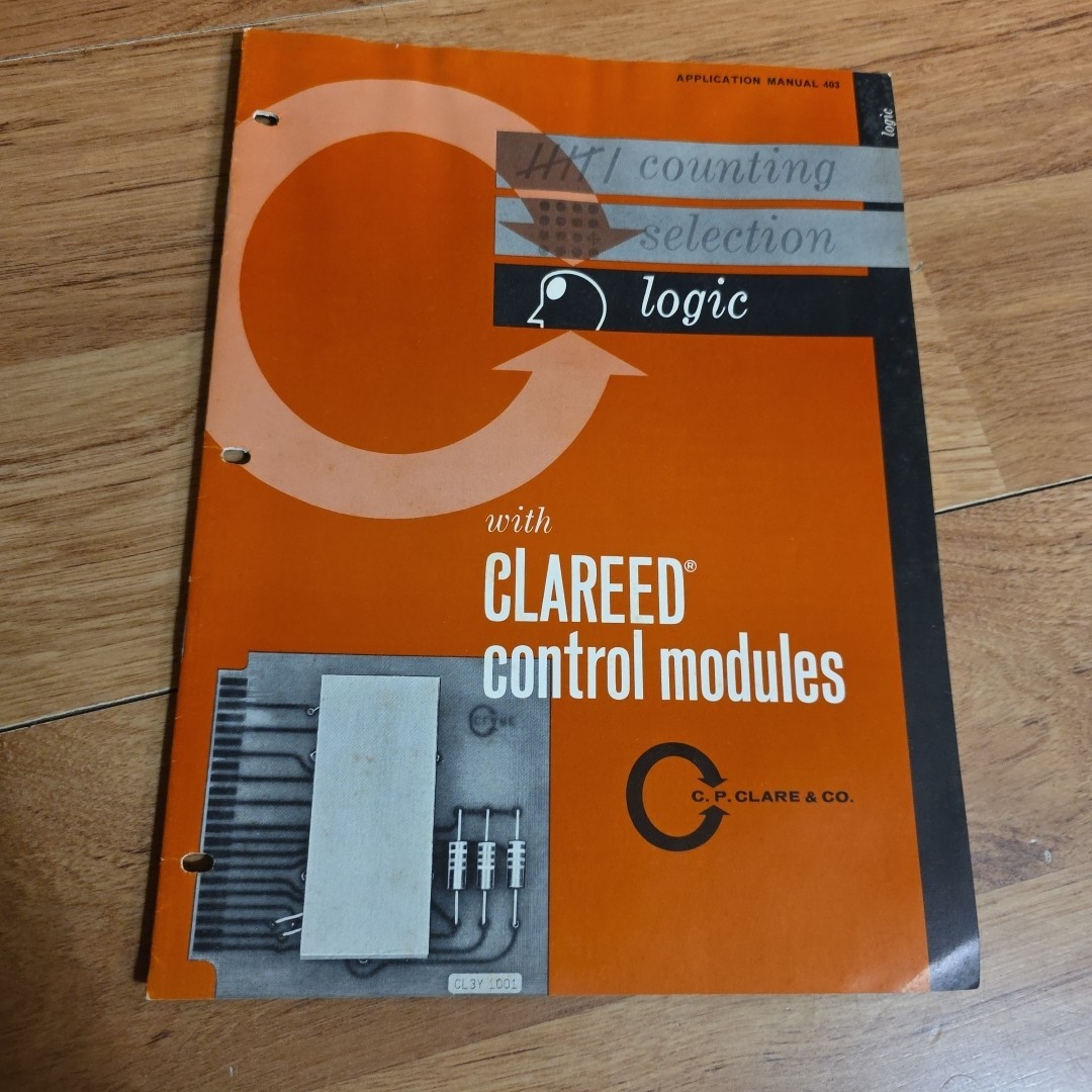 Vintage Clareed Control Module Manual 1962 counting selection logic C.P Clare