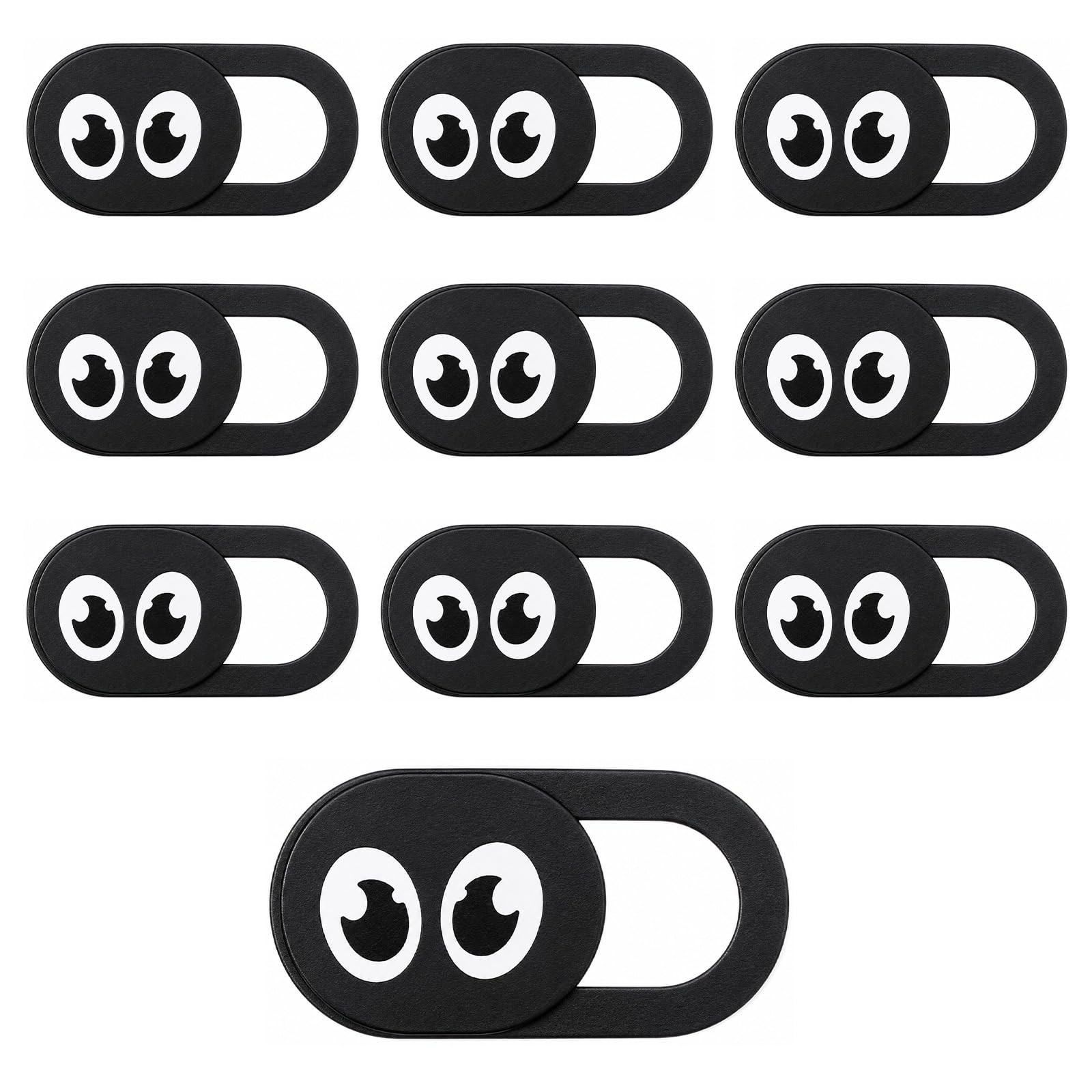 10 PCS Cell Phone Camera Cover Laptop Slide Webcam Covers black