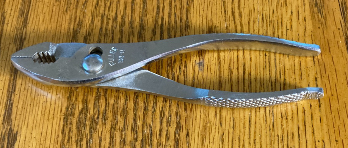 FULLER Slip Joint Pliers #196-6 Knurled Grips Great Shape Vintage FREE SHIP
